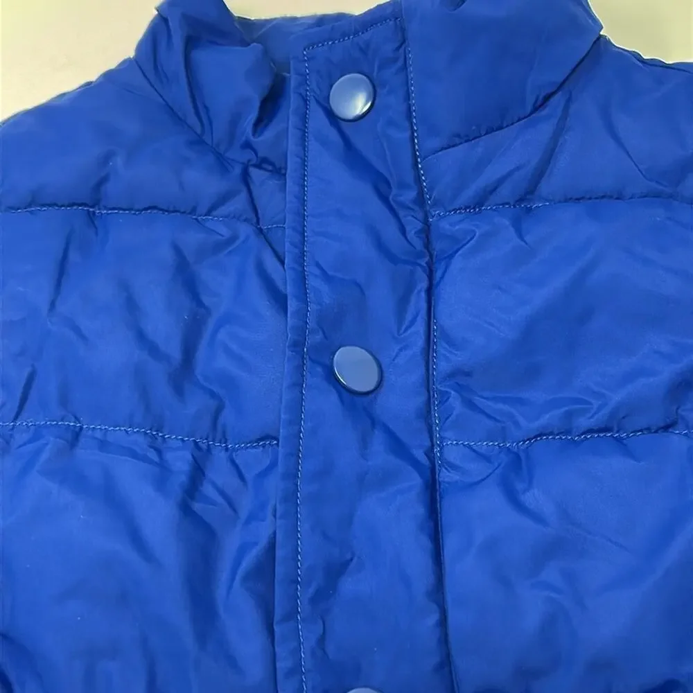 Gymboree Boys Cobalt Blue Zip / Snap Winter Vest Size Medium (8-10)